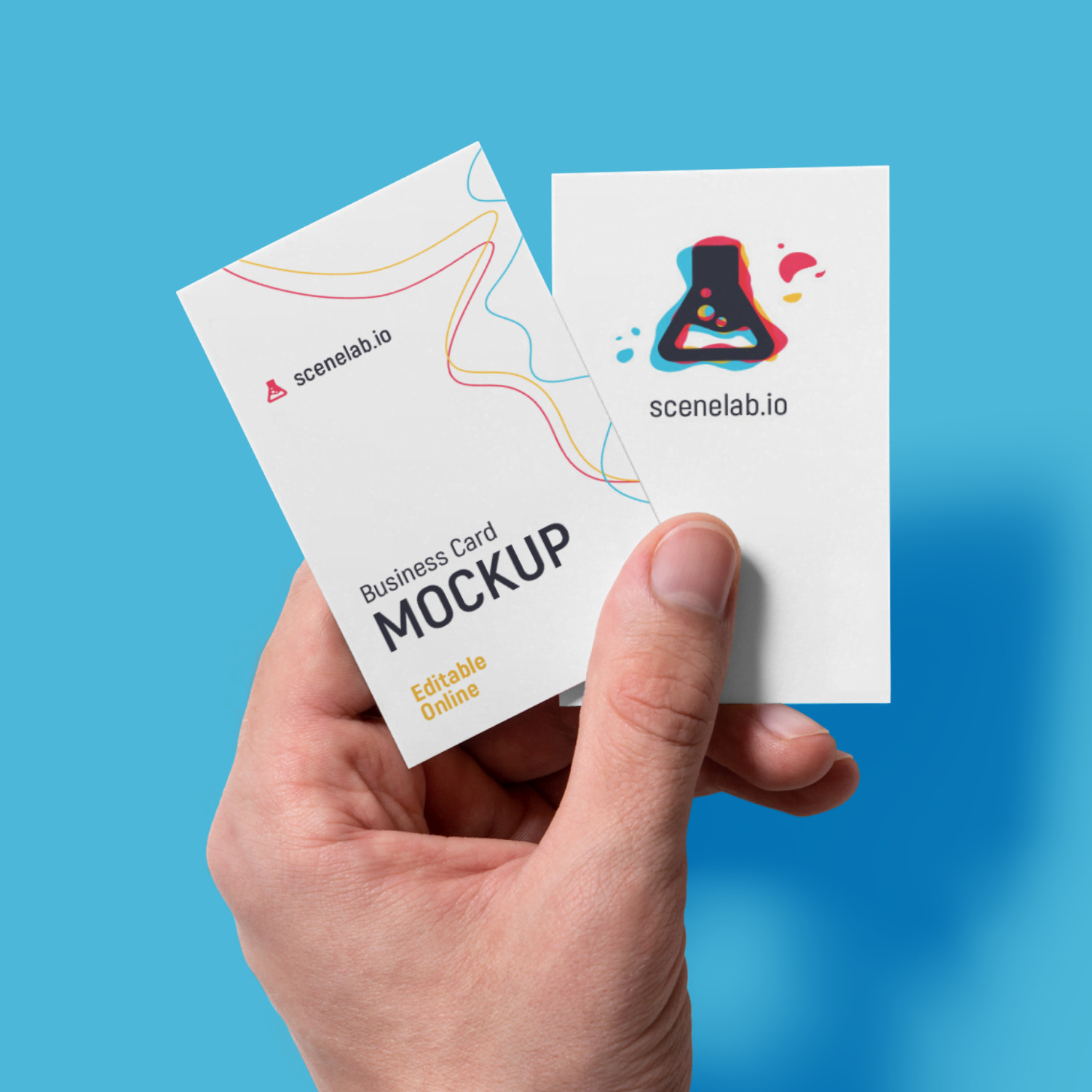 Download 5 Free Business Card Mockups Without Photoshop Scenelab Online Mockups Made Easy